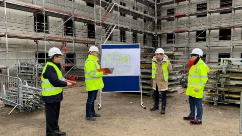 Besuch auf der Baustelle: Minister Biesenbach und BM Pakusch Ende 2021