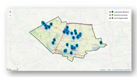 Karte Standpunkte Ladepunkte 