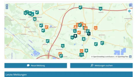 Mängelmelder interaktive Karte